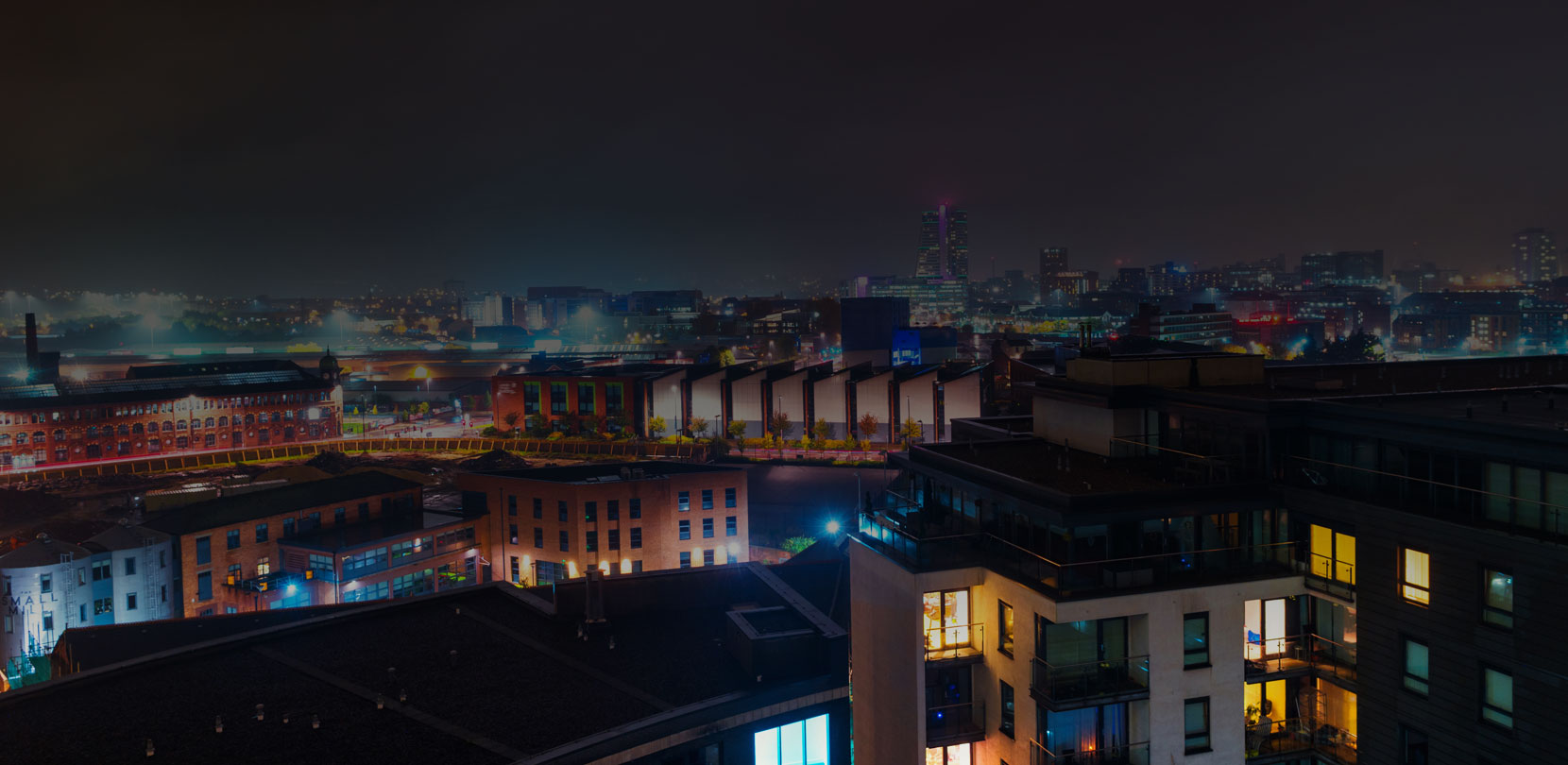 View of Leeds at night